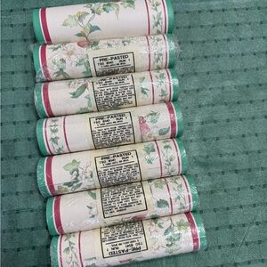 Floral Wallpaper Border Rolls with Green and Pink Accents